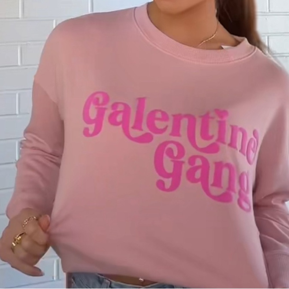 Pink Galentine Gang Graphic Sweatshirt